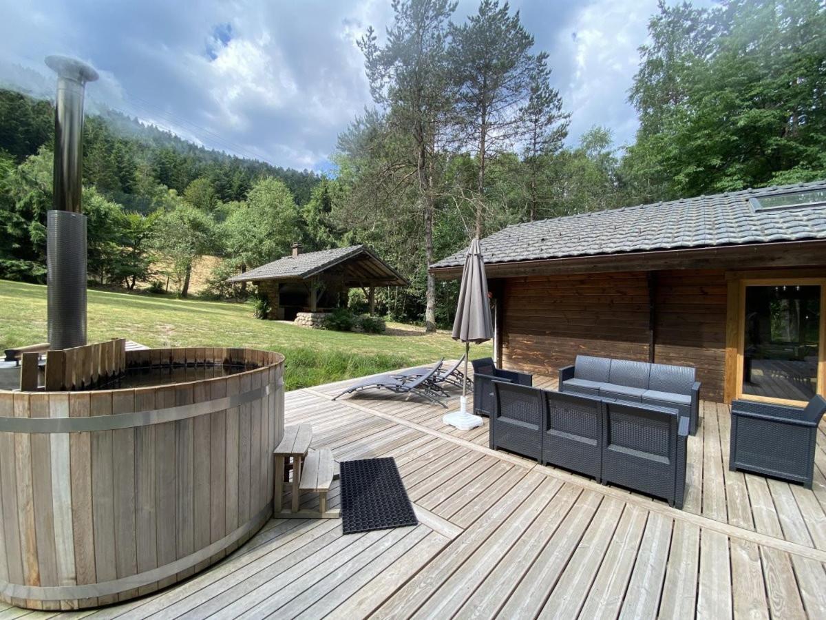 Le Fishing Lodge Chalet En Bois Avec Bain Nordique لابْريسْ المظهر الخارجي الصورة