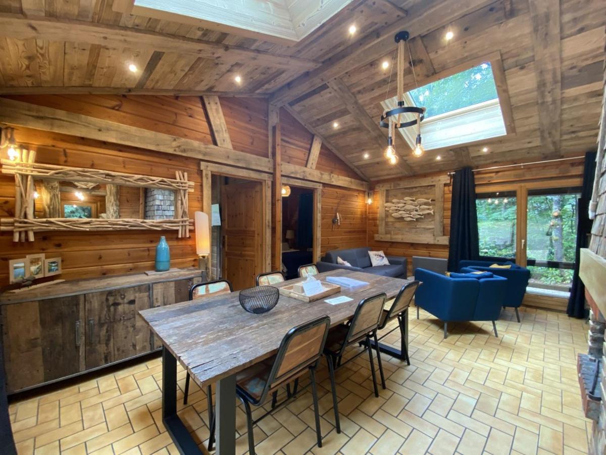Le Fishing Lodge Chalet En Bois Avec Bain Nordique لابْريسْ المظهر الخارجي الصورة