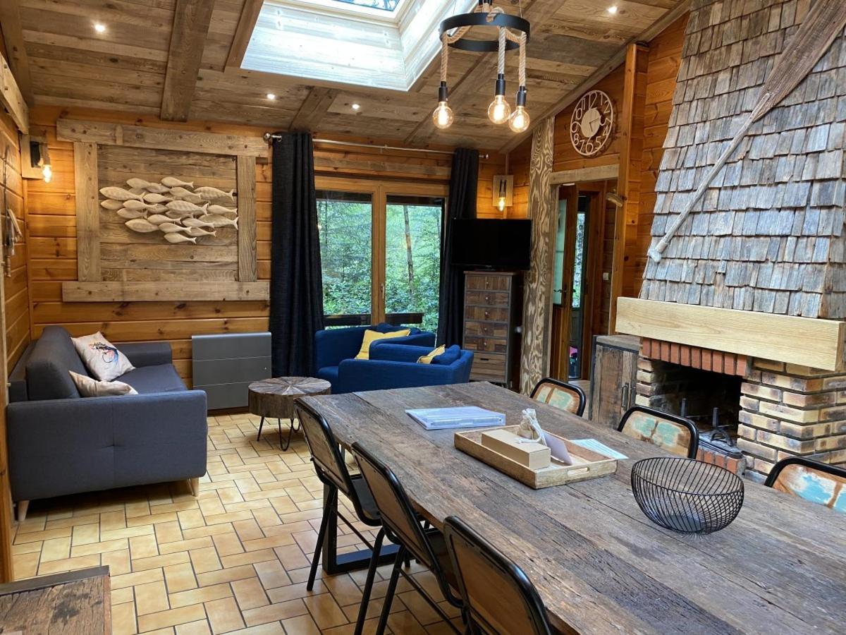 Le Fishing Lodge Chalet En Bois Avec Bain Nordique لابْريسْ المظهر الخارجي الصورة