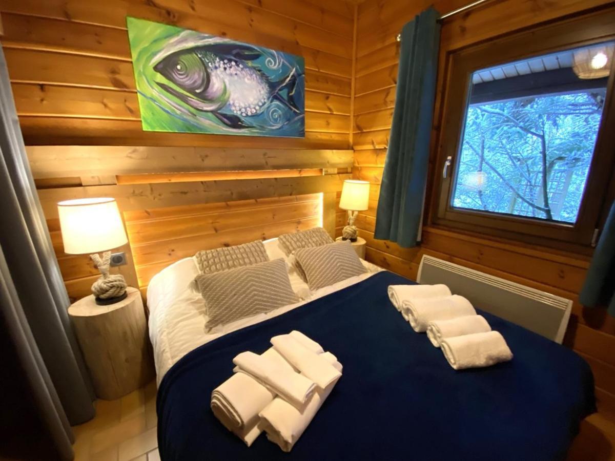 Le Fishing Lodge Chalet En Bois Avec Bain Nordique لابْريسْ المظهر الخارجي الصورة